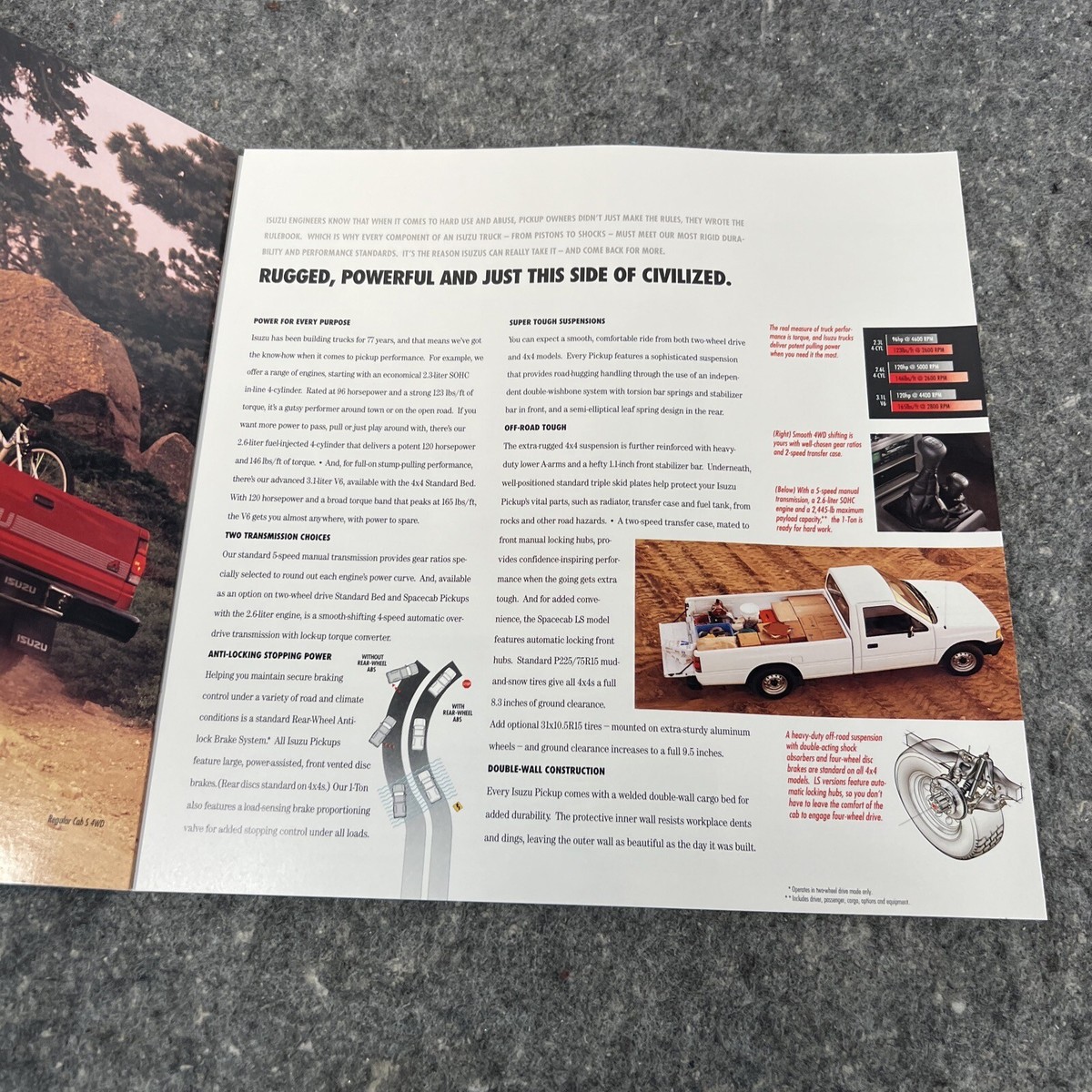 Vtg Orig 1992 Isuzu Pickup Lineup Dealer Showroom Sales Brochure