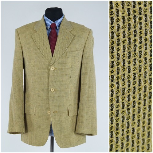 Herren Karo Senf Blazer 40R UK Größe CINQUE Wolle Sport Mantel Vintage Jacke