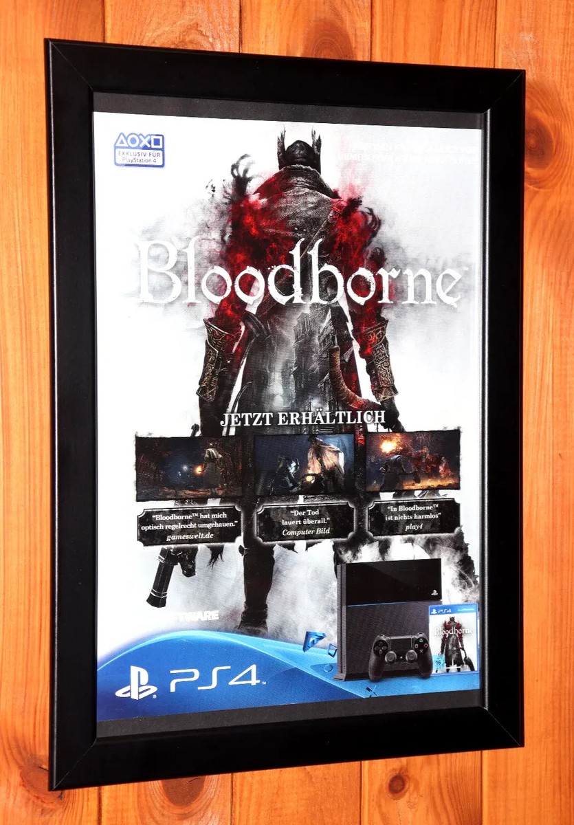 Bloodborne PlayStation 4 Promo Rare Small Poster / Ad Page Framed