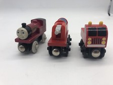 Lot of 3 Thomas  Friends Wooden Train Rheneas Fire Bridge Train  Hook  Ladder
