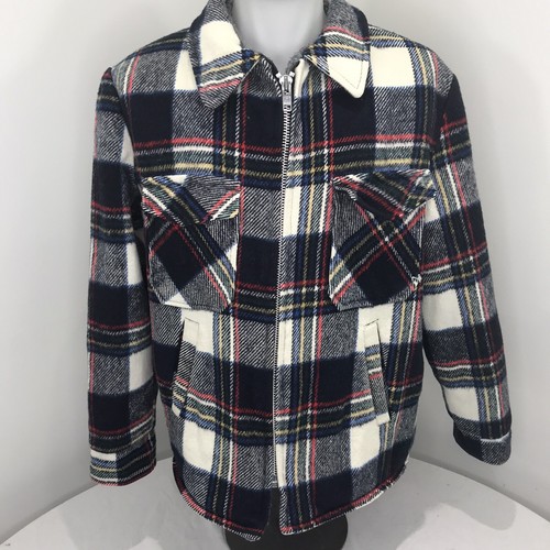 Vintage 80s Blue Plaid Lumber Chore 