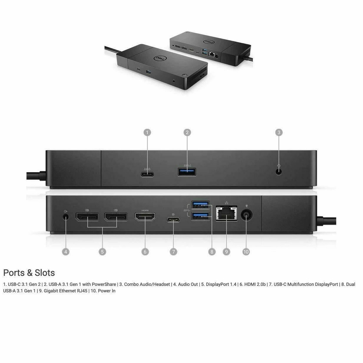 Dell Performance Docking Station Dual-C WD19DC **NO AC Adapter