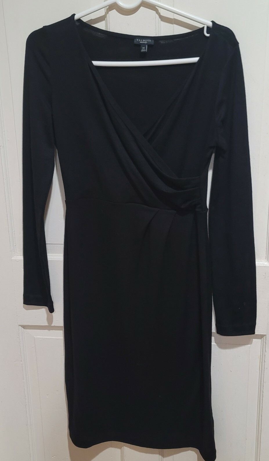 Talbots Solid Blk XS Long Sleeves Asymmetrical Cl… - image 1