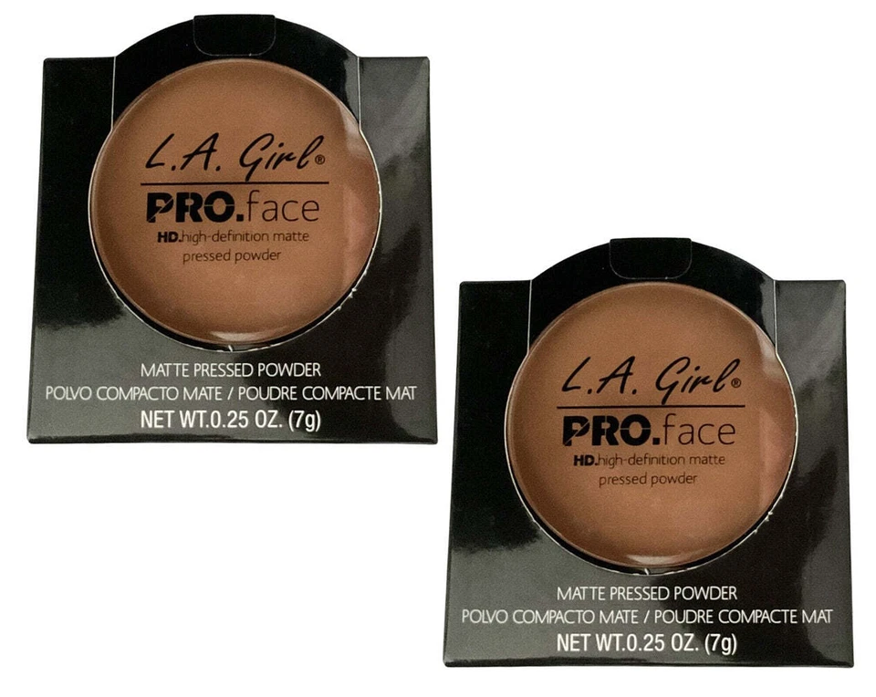 Pack of 2 L.A. Girl PRO Face High Definition Matte Pressed Powder, Warm Caramel  - Image 2 of 4