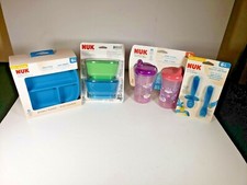 NUK Lot of Hard Spout Cups, Suction Bowls, Suction Plates,  Pretensil Brand NEW