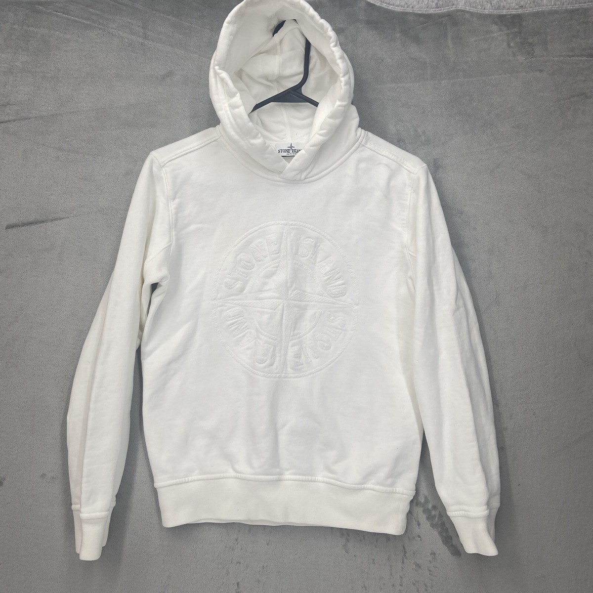 Stone Island Junior hoodie White size 12 embossed sweatshirt