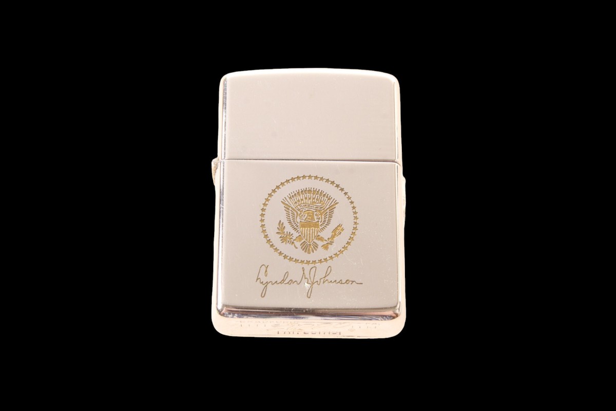 Vintage 1966 Lyndon Johnson US President Zippo Lighter With Vintage 1966 Lyndon Johnson US President Zippo Lighter With
