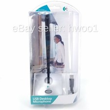 NEW Logitech USB Desktop Microphone Black/Silver 980186-0403, FACTORY-SEALED