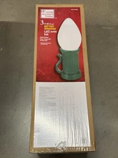 3 ft. Battery Operated LED Jumbo White Bulb Holiday Yard Decor Prop SHIPS TODAY!