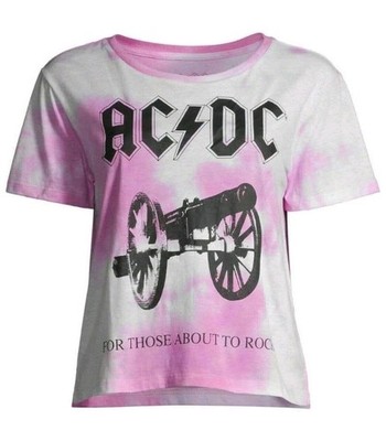 ACDC For Those About To Rock Pink Tie Dye Graphic Print Rock Band T-Shirt 3XL