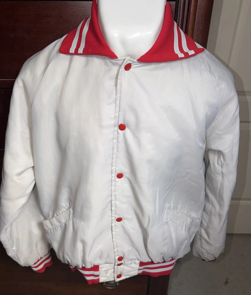 Vintage Ohio State Buckeyes Varsity Bomber White Sewn Back Size M/L - READ - Image 2 of 4