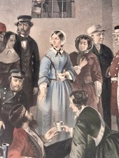 Grande (23” X 34,5”) USIGNOLO DI FIRENZE A SCUTARI antica incisione 1861