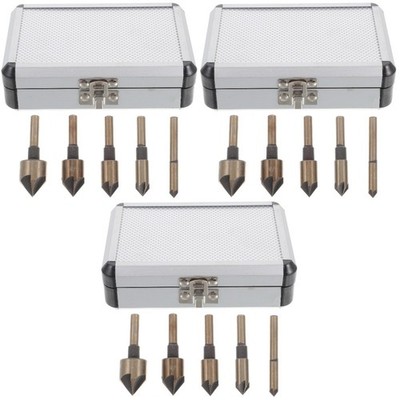 3 Sets Countersink Drill Bit Set Counter Sinker Drill Bit Set Center Punch Tool