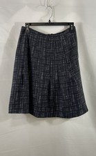 Marni Women's Black White Grid Pleated A-Line Skirt Made in Italy Sz 28