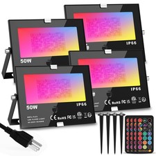 RGB Outdoor LED Flood Light 50W Color Changing Floodlights Spotlights Landsca...