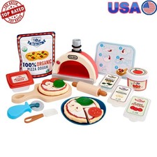 Realistic Pizza Kit Light-Up Oven Cooking Accessories Play Food 18 Plus Pieces