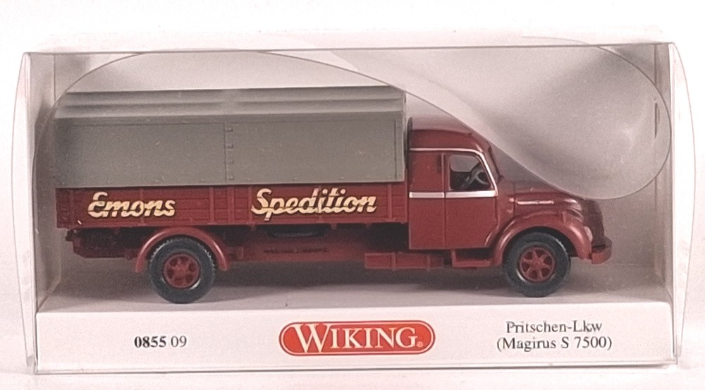Magirus S 7500 Flatbed Truck Emons Freight Forwarding 1955-1957 1:87 Wiking