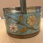 Vintage Brass Basket w/ Handle , Trinket, Planter, Inlay Paint — photo 5