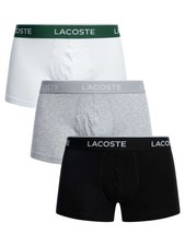 Image of Lacoste Men's 3 Pack Cotton Stretch Trunks, Multicoloured
