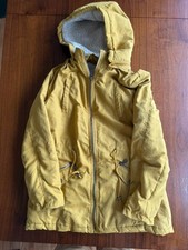 Chaqueta Parka Para Mujer Greenlander Amarillo Mostaza Forrada Sherpa - Talla M