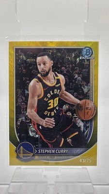 2025 Bowman Chrome Stephen Curry Yellow Wave Refractor 43/75 *READ*