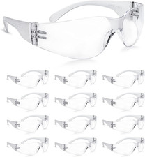 Clear Safety Glasses Bulk of 48, Protective Eyewear for Men Women, ANSI Z87.1 Im