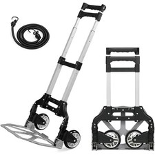 Heavy Duty Portable Folding Hand Trolley Aluminium Sack Truck with Wheels 100kg