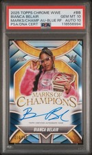 2025 Topps Chrome WWE: BIANCA BELAIR AUTO #14/150 PSA 10/10 Blue Refractor POP 1