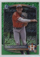2025 Bowman Chrome Prospects Green Shimmer Refractor 34/99 Caden Powell 4l3