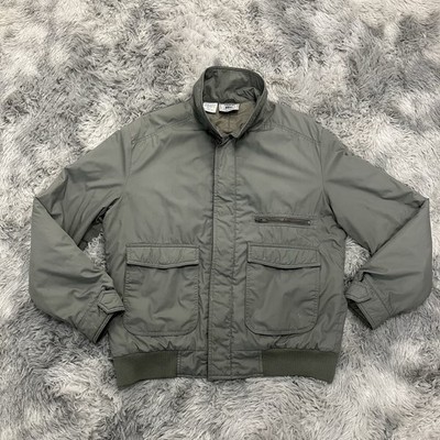 Vintage Lacoste Izod Bomber Jacket Gray Size L Chest 24  - C42