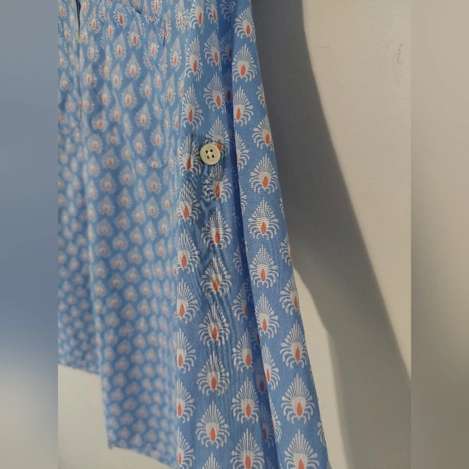 Blusa Camisa Talbots Diseño Azul Claro Botón Mujer Talla Grande Foto 3 de 4