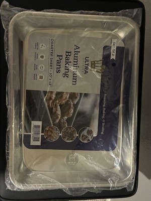 Ultra Cuisine Aluminum  Baking Pans Set Of 2 Quarter Sheet