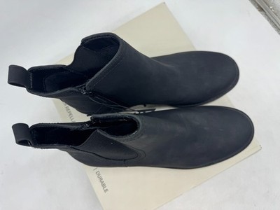 Buffalo David Bitton Anna Chelsea Boots Womens Black Leather Faux Fur Lined - Size 10, Women's