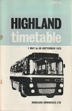HIGHLAND SCOTTISH BUS TIMETABLE BOOK MAY 1973 WITH ROUTE MAP