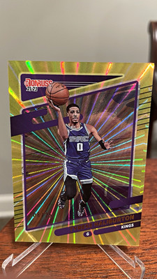 2021-22 Panini Donruss Tyrese Haliburton Kings #43 Holo Yellow Laser /25