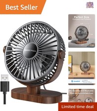 Small USB Desk Fan Portable Quiet 3-Speed Adjustable 360  Rotation