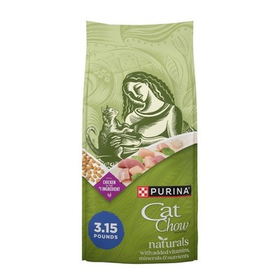 Natural Indoor Dry Cat Food for Hairball Control - 4 x 3.15 lb Bags