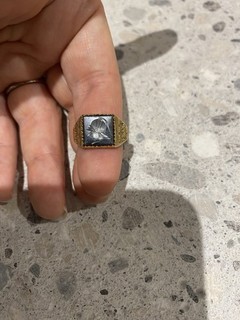 Men’s Gold Signet Ring 9ct With Hematite