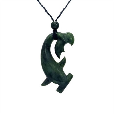 81stgeneration Nephrite Jade Necklace Hammer Shark Pendant Maori Style Cord
