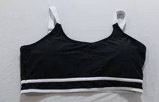 Blooming Jelly Women's Sporty Color Block Swim Bikini Top CA4 Black Size XL NWT