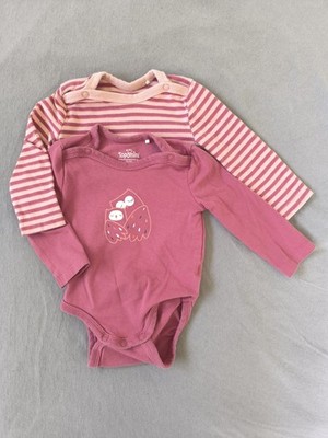 2er Set Langarmbodys 50 56   rosa pink Eule Topomini