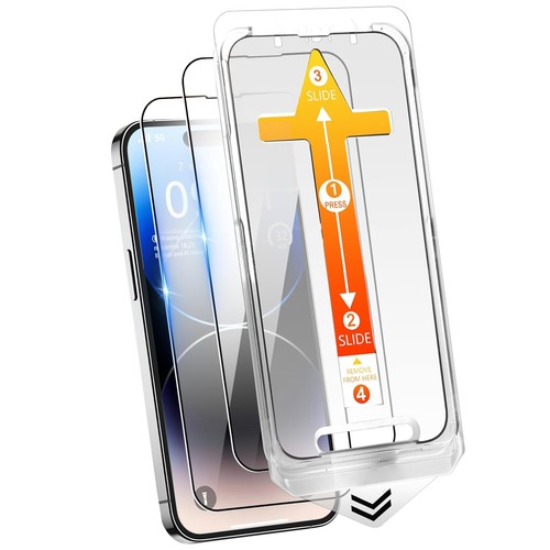 2x iPhone 16 15 14 13 Pro Max Verre Trempé Protecteur d'écran Magic Auto Align - Photo 13 sur 47