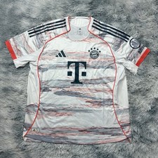 Adidas FC Bayern Munich 2025-26 Authentic Away Jersey White JJ2145 Men Size 2XL