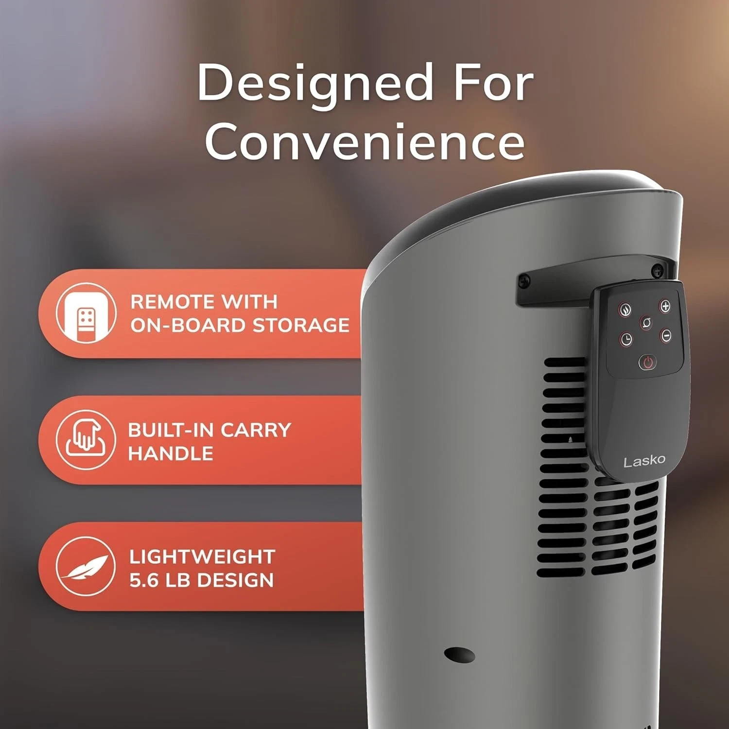 Lasko 751320 Ceramic Tower Space Heater 1500W 150 Sqf.