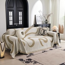 MYSKY HOME Couch Cover for 3 Cushion Sofa, Super Soft Boho Couch Covers for D...