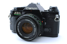  MINT Canon AE-1P Program 35mm SLR Camera BLACK w/ FD 50mm f/2 lens set Japan
