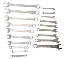 20Pc Standard and Metric Combination Wrench Set  -Mechanics Shop Repair Tool
