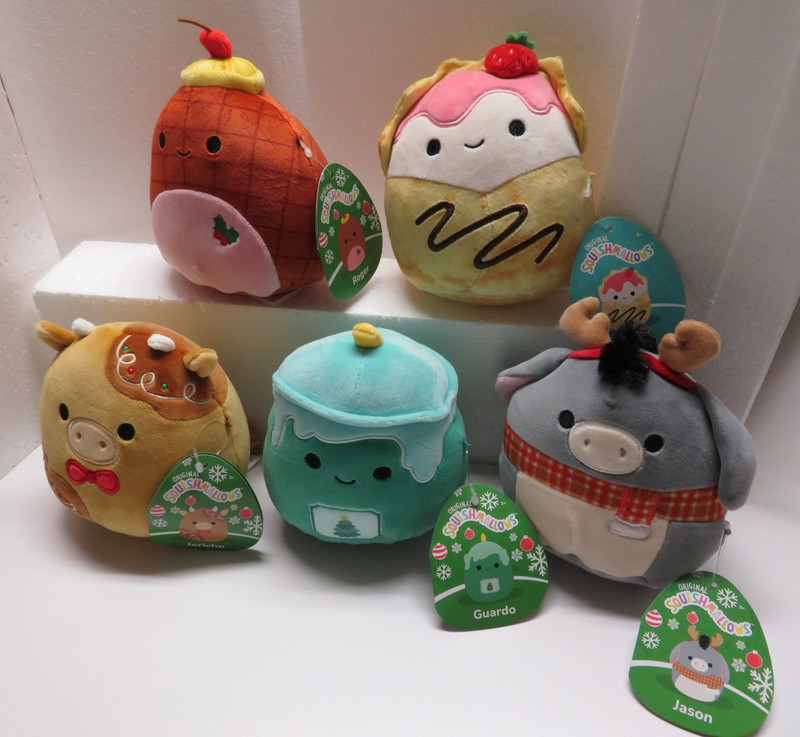 Squishmallow Christmas Set of Five - Gasten, Roger, Jericho, Guardo, Jason - NWT