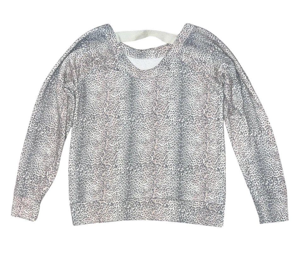 Acogedor top tejido manga larga recortado estampado animal marca Chaser niñas talla 7 Foto 4 de 4