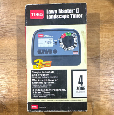 Toro Lawn Master II 53805 4-Zone Sprinkler Controller Digital LCD 3 Programs